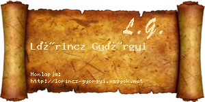 Lőrincz Györgyi névjegykártya