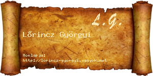 Lőrincz Györgyi névjegykártya